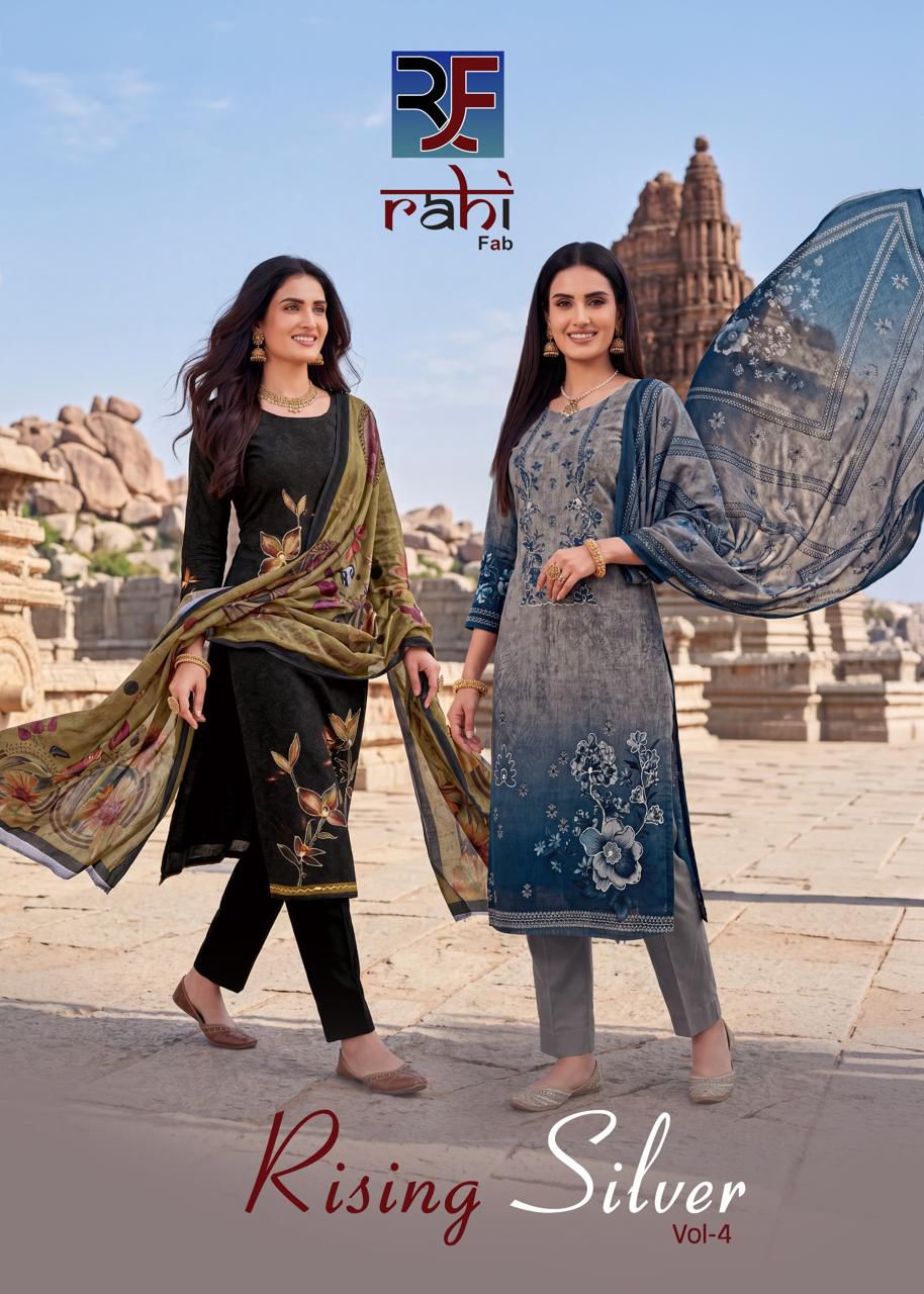 Rising Silver Vol 4 Rahi Fab Cotton Karachi Salwar Suits Wholesaler India