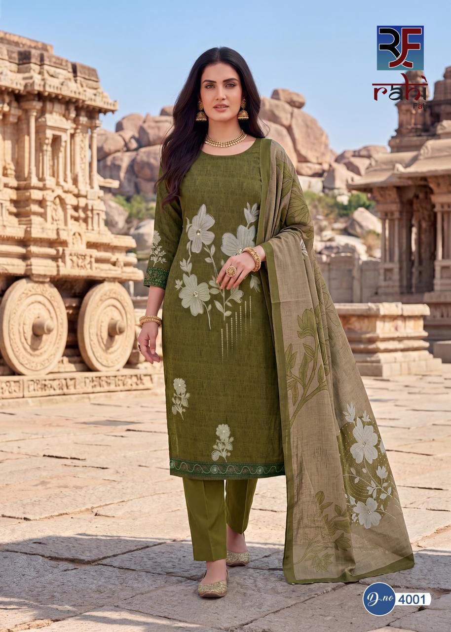 Rising Silver Vol 4 Rahi Fab Cotton Karachi Salwar Suits Wholesaler India