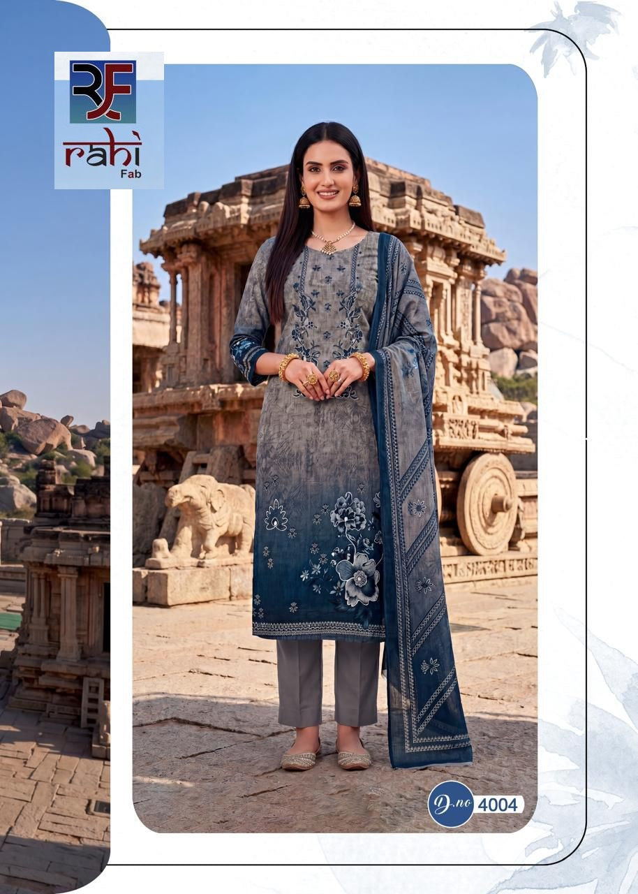 Rising Silver Vol 4 Rahi Fab Cotton Karachi Salwar Suits Wholesaler India