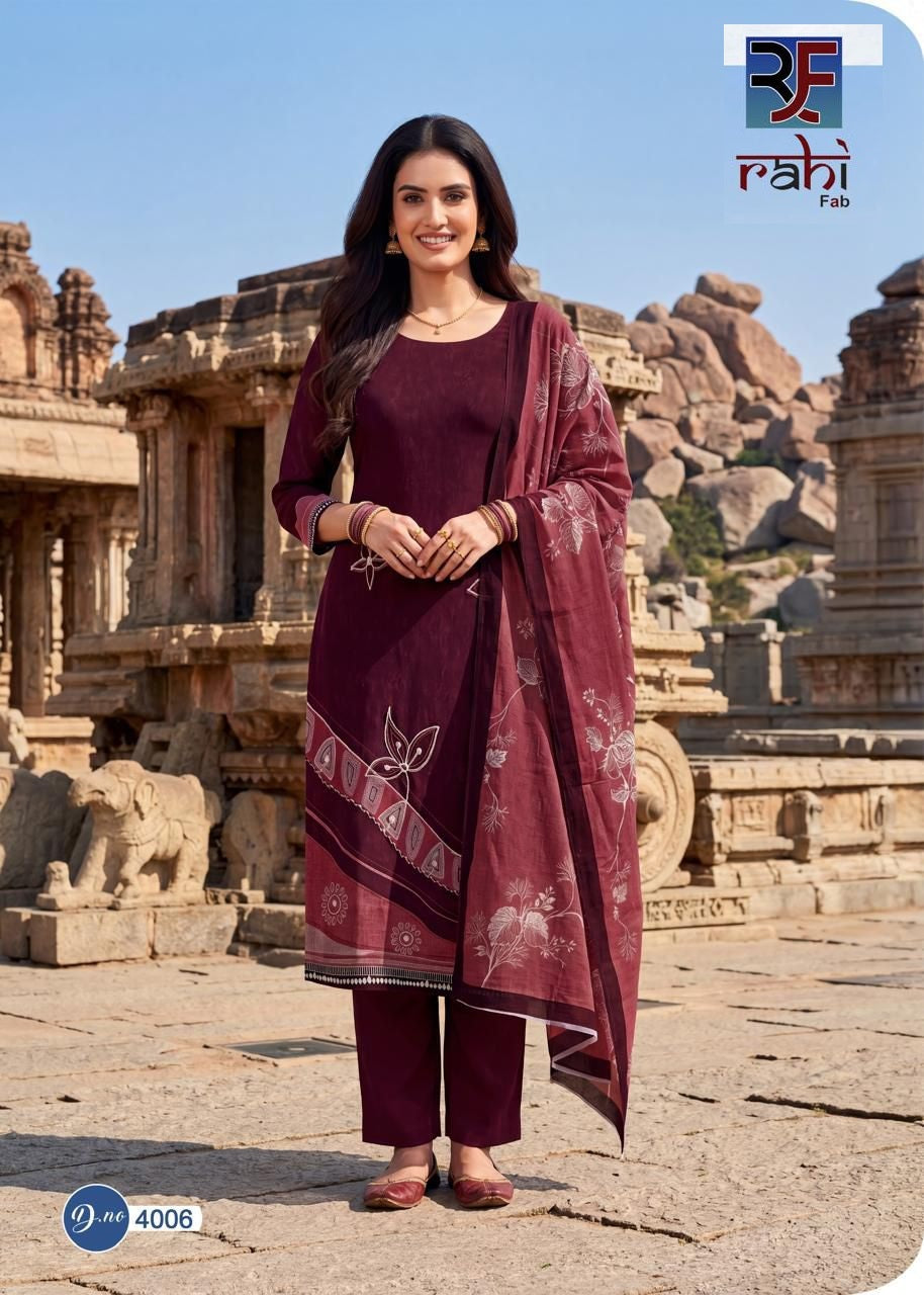 Rising Silver Vol 4 Rahi Fab Cotton Karachi Salwar Suits Wholesaler India
