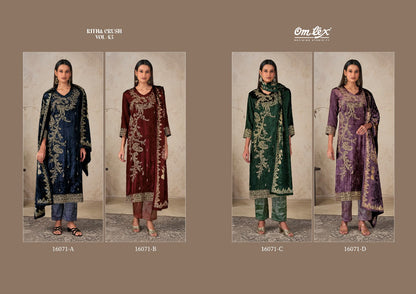 Ritha Crush Vol 43 Omtex Viscose Velvet Suits Wholesale Rate