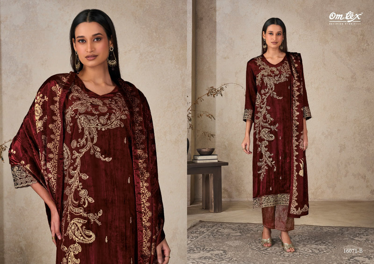 Ritha Crush Vol 43 Omtex Viscose Velvet Suits Wholesale Rate