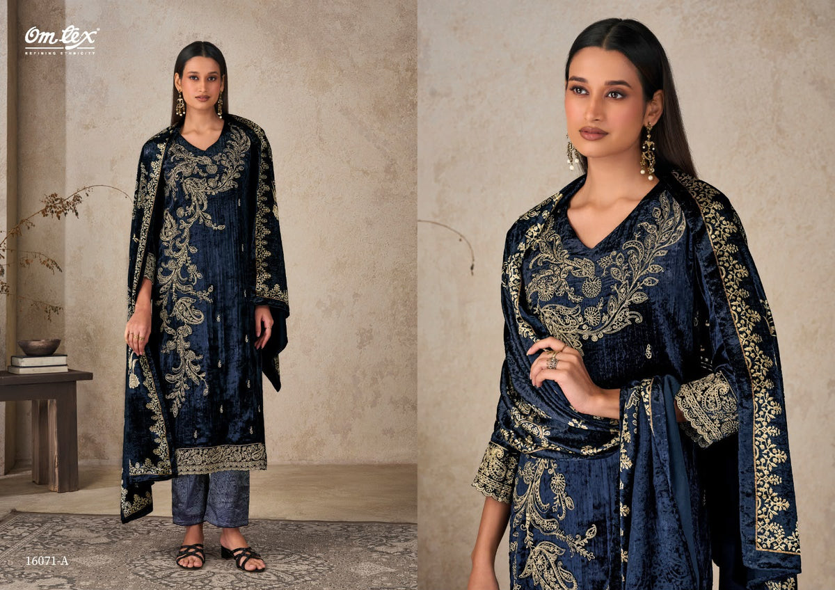 Ritha Crush Vol 43 Omtex Viscose Velvet Suits Wholesale Rate