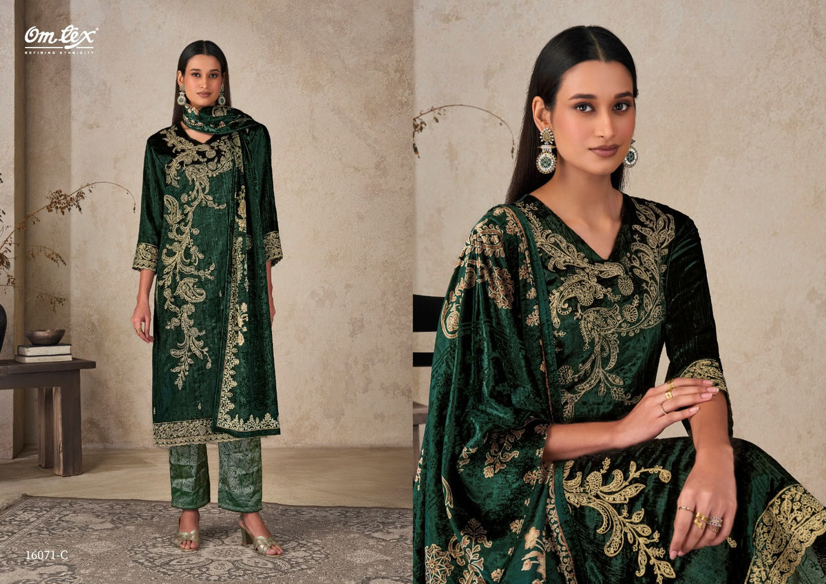 Ritha Crush Vol 43 Omtex Viscose Velvet Suits Wholesale Rate