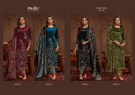 Ritha Crush Vol 46 Omtex Viscose Velvet Suits Wholesaler India