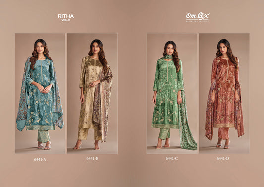 Ritha Vol 11-6441 Omtex Viscose Velvet Suits Manufacturer Gujarat