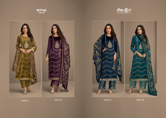 Ritha Vol 19 Omtex Viscose Velvet Suits Supplier