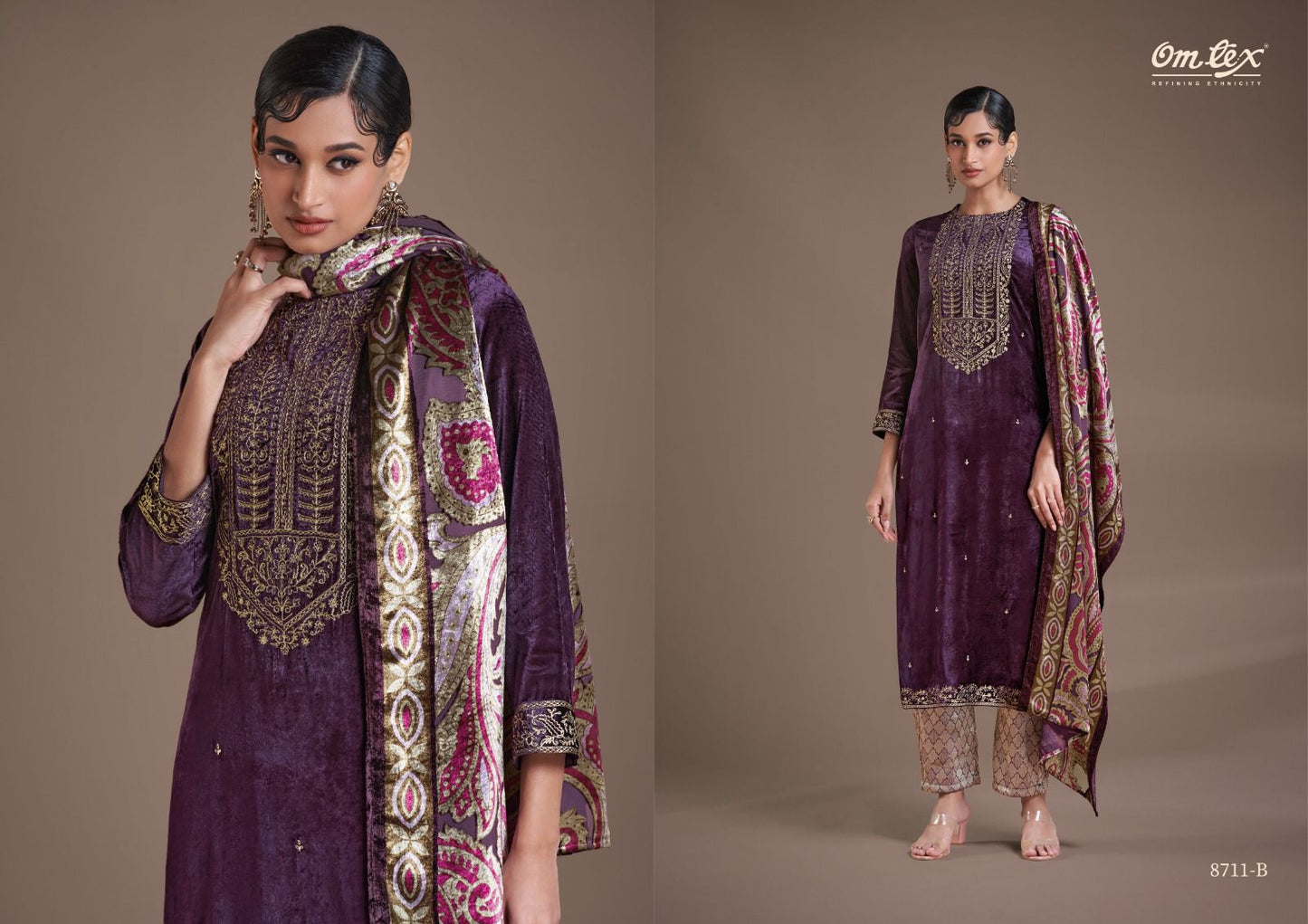 Ritha Vol 22 Omtex Pure Viscose Velvet Suits Wholesale Price