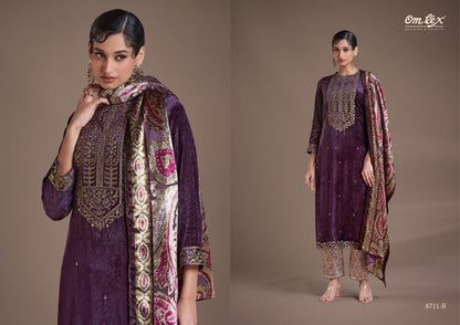 Ritha Vol 22 Omtex Pure Viscose Velvet Suits Wholesale Price