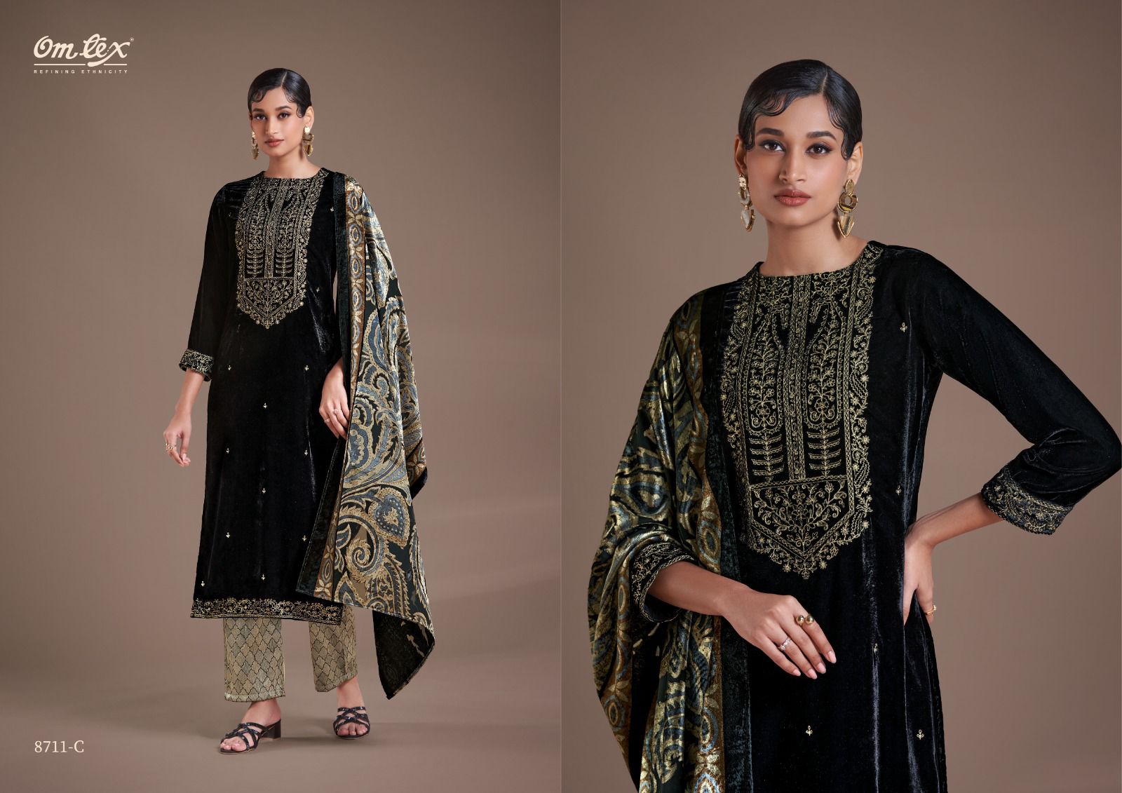 Ritha Vol 22 Omtex Pure Viscose Velvet Suits Wholesale Price