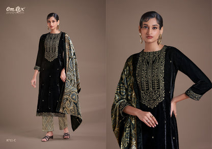 Ritha Vol 22 Omtex Pure Viscose Velvet Suits Wholesale Price