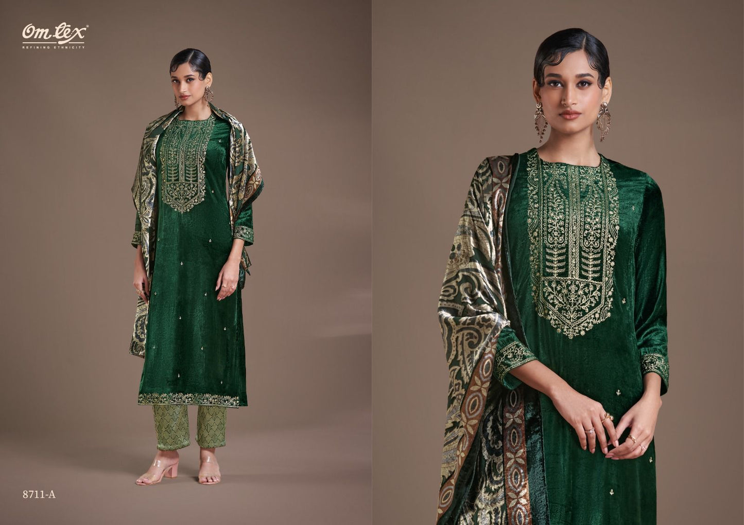 Ritha Vol 22 Omtex Pure Viscose Velvet Suits Wholesale Price