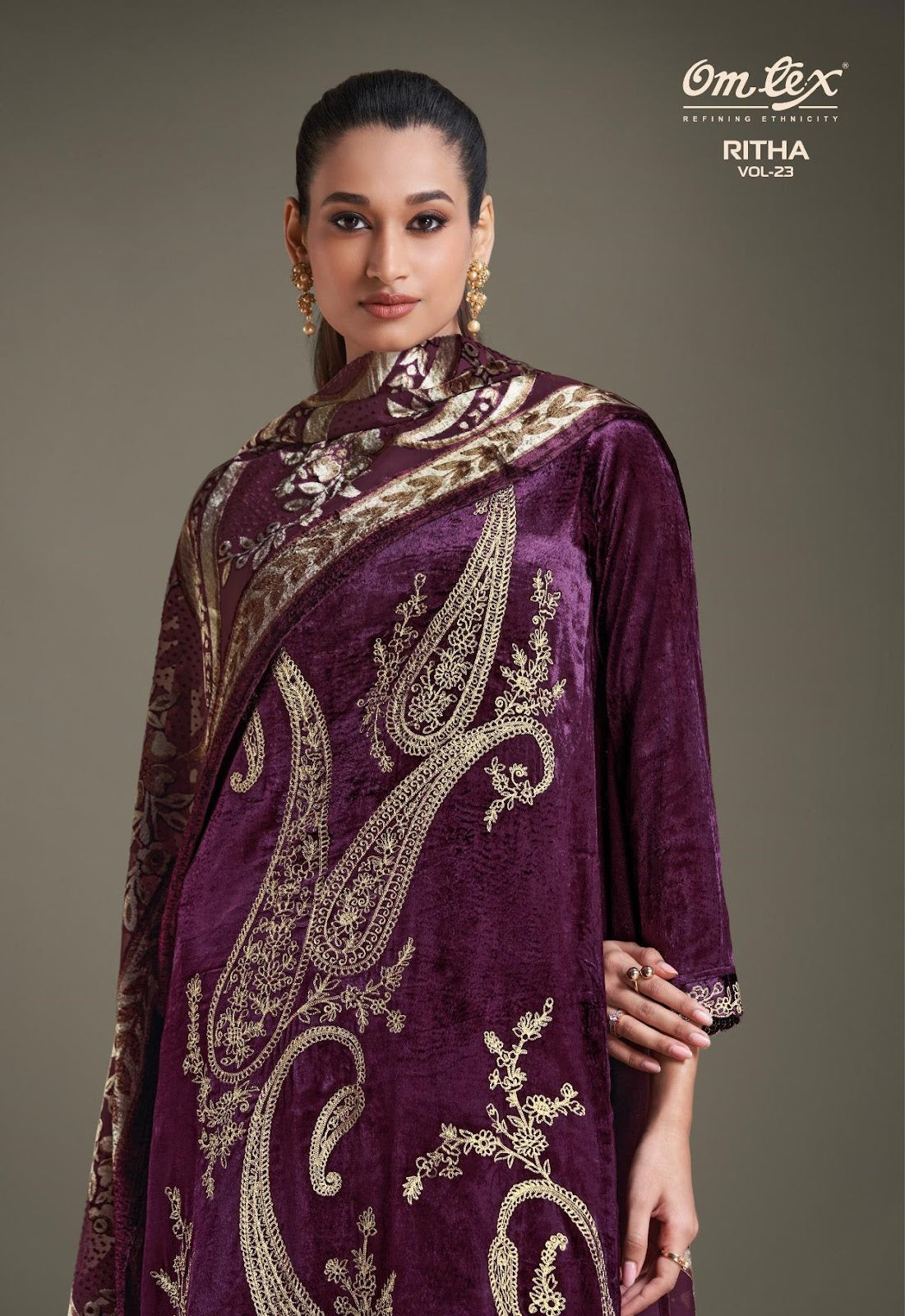 Ritha Vol 23 Omtex Velvet Suits Exporter Ahmedabad