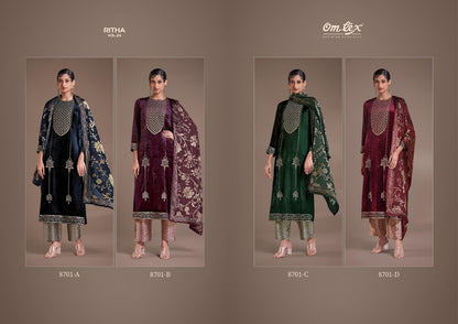 Ritha Vol 24 Omtex Velvet Suits Supplier Gujarat