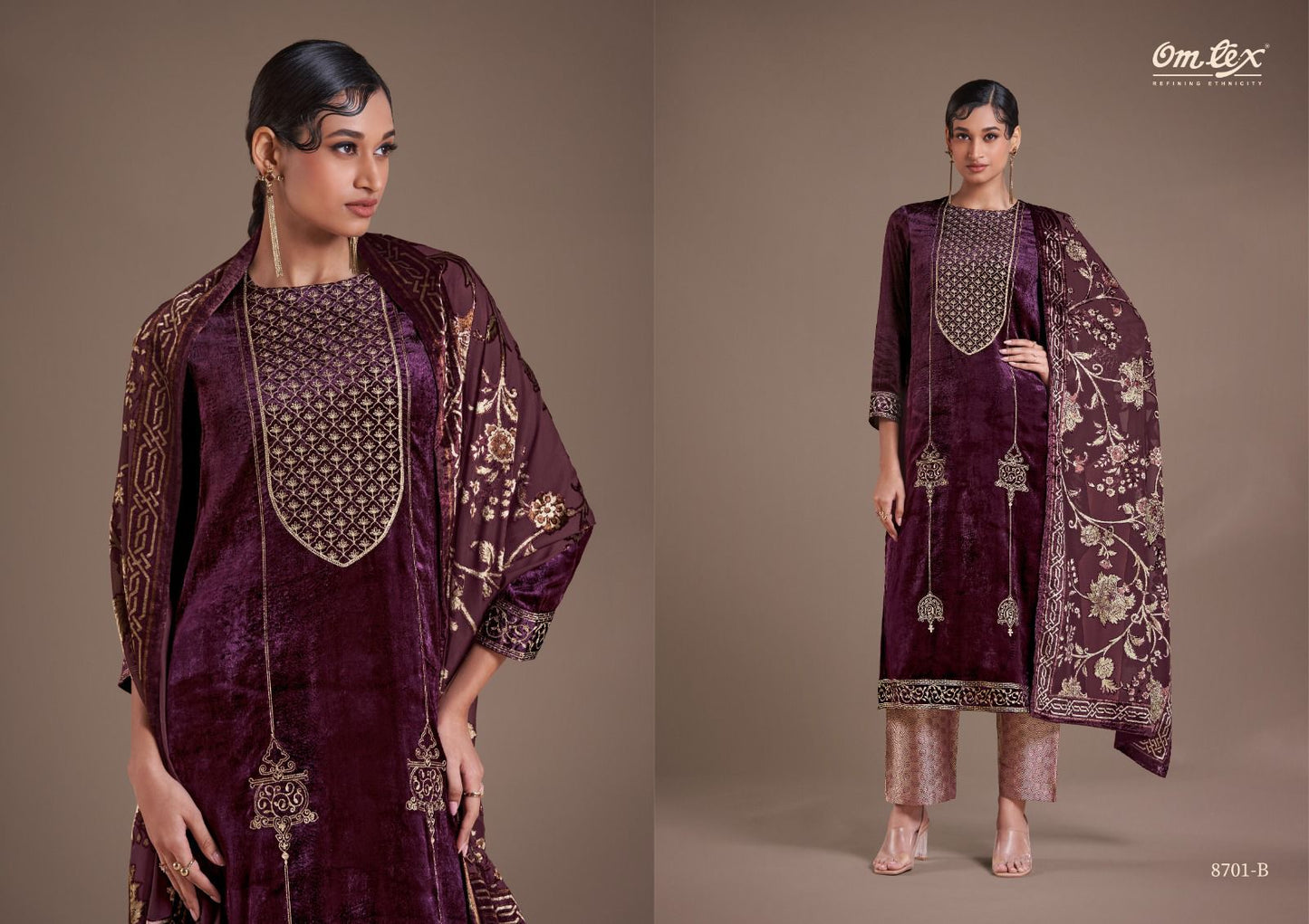 Ritha Vol 24 Omtex Velvet Suits Supplier Gujarat