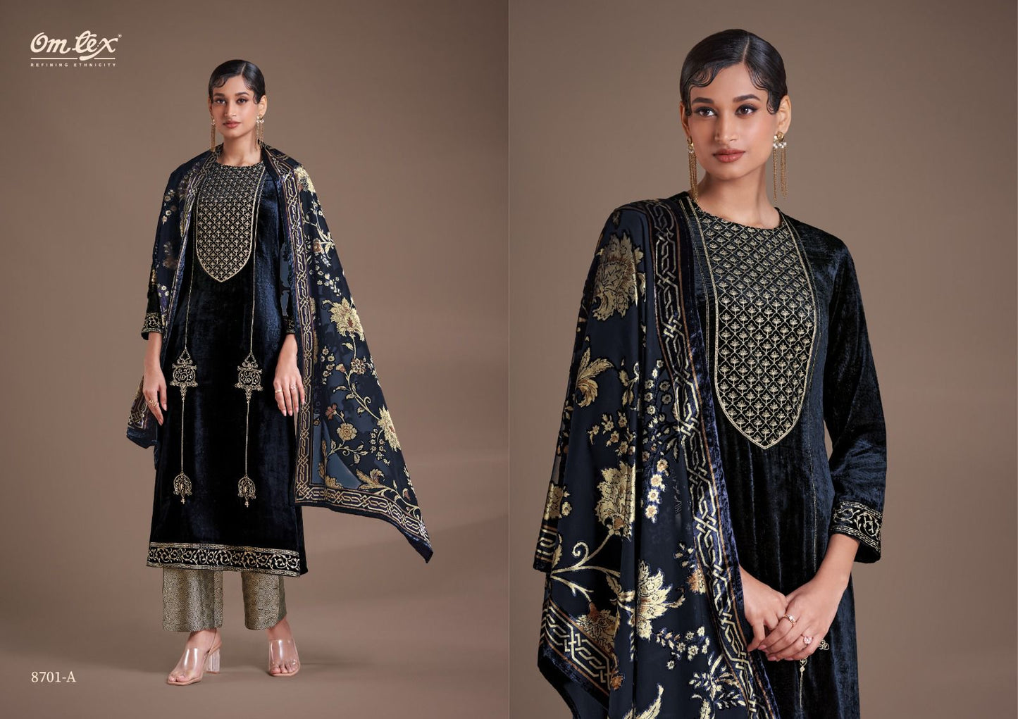 Ritha Vol 24 Omtex Velvet Suits Supplier Gujarat