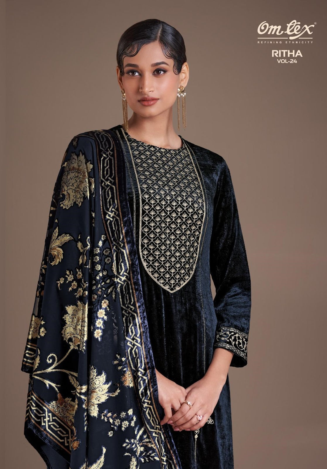 Ritha Vol 24 Omtex Velvet Suits Supplier Gujarat
