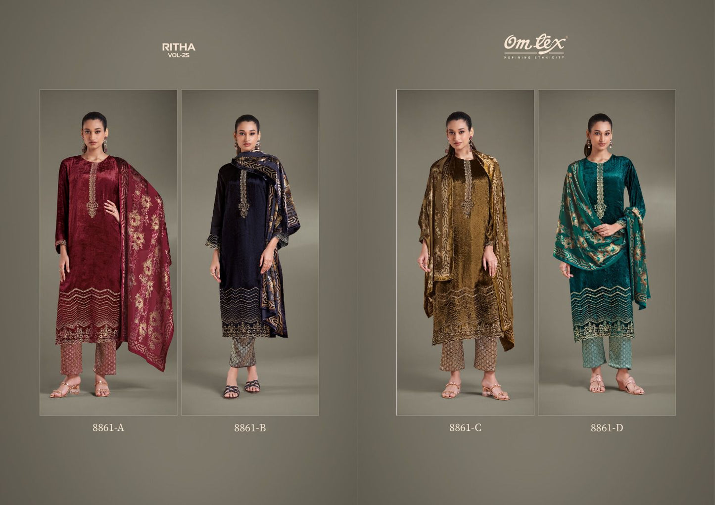Ritha Vol 25 Omtex Velvet Suits Manufacturer Gujarat