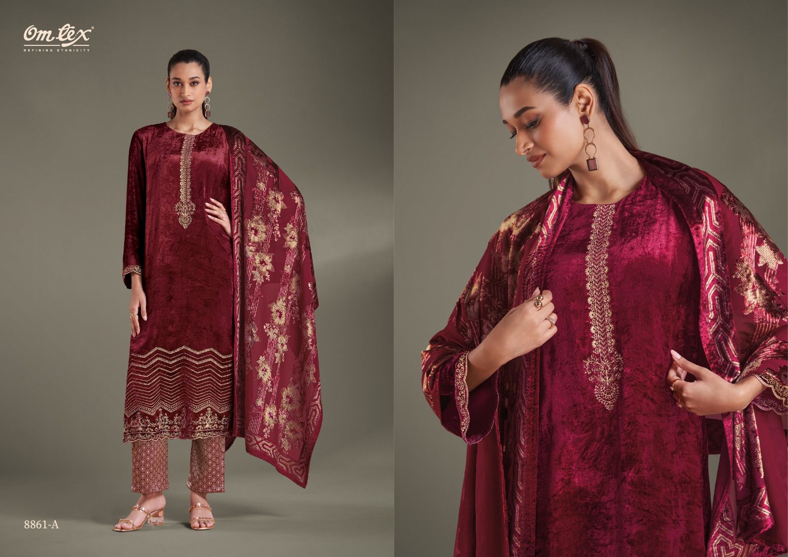 Ritha Vol 25 Omtex Velvet Suits Manufacturer Gujarat