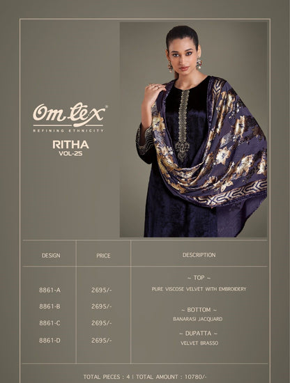 Ritha Vol 25 Omtex Velvet Suits Manufacturer Gujarat
