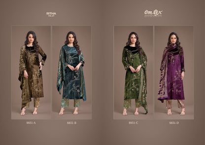 Ritha Vol 27 Omtex Velvet Suits Supplier Ahmedabad