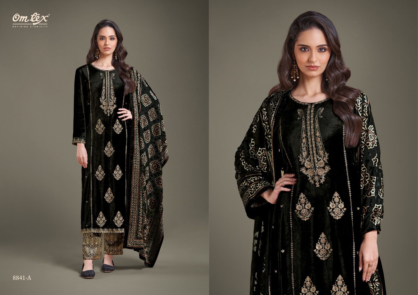 Ritha Vol 28 Omtex Pure Viscose Velvet Suits Wholesaler Gujarat