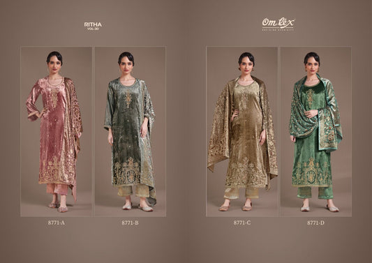 Ritha Vol 30 Omtex Velvet Suits Wholesale Rate