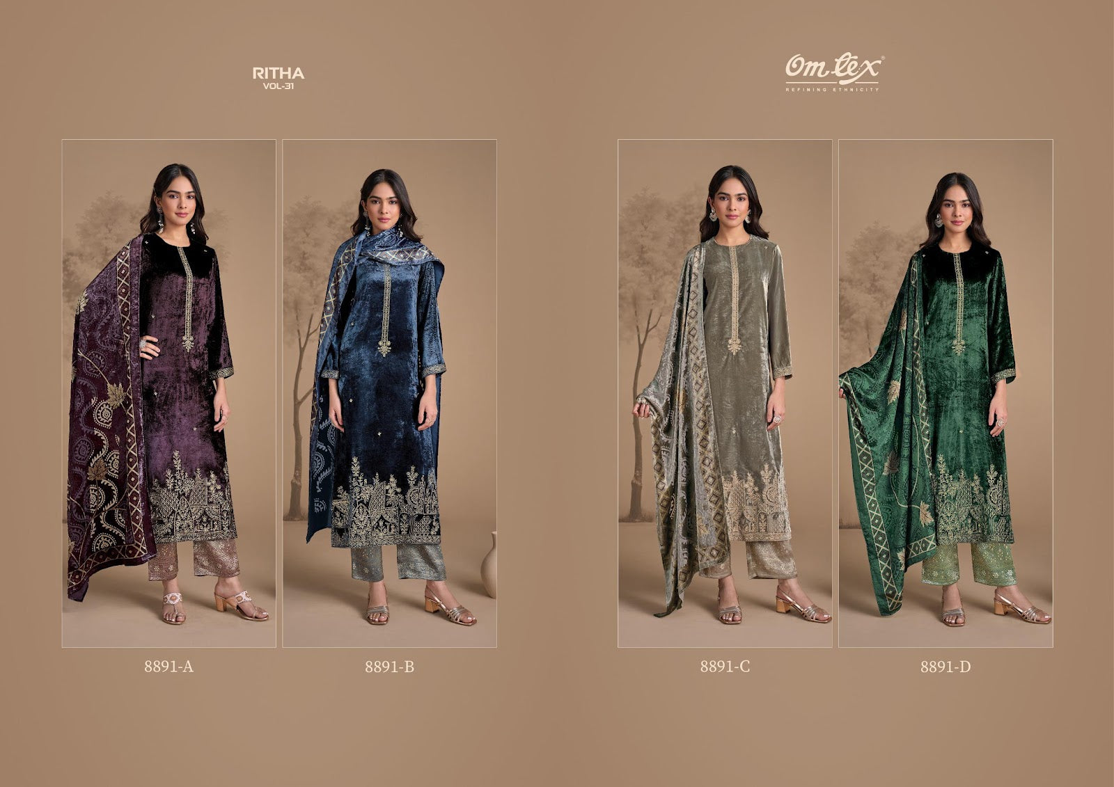 Ritha Vol 31 Omtex Velvet Suits Exporter