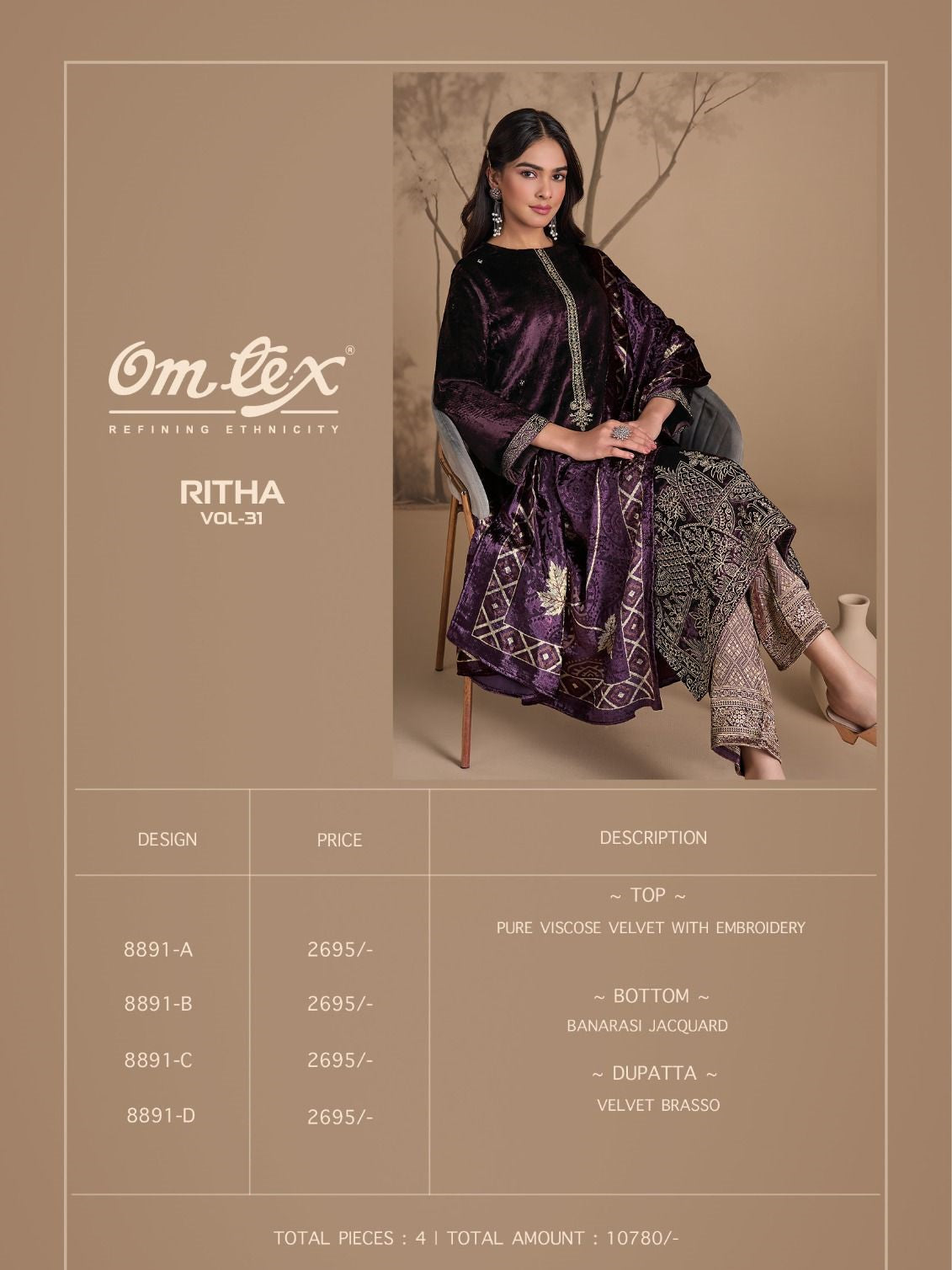 Ritha Vol 31 Omtex Velvet Suits Exporter