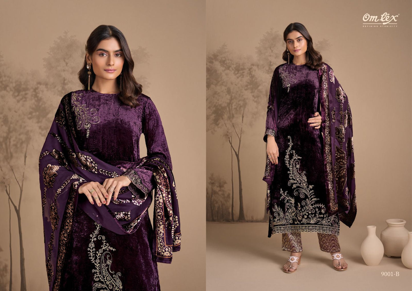 Ritha Vol 32 Omtex Viscose Velvet Suits Manufacturer India