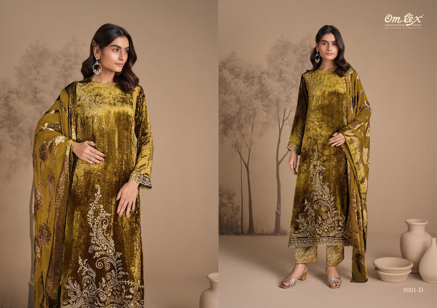 Ritha Vol 32 Omtex Viscose Velvet Suits Manufacturer India