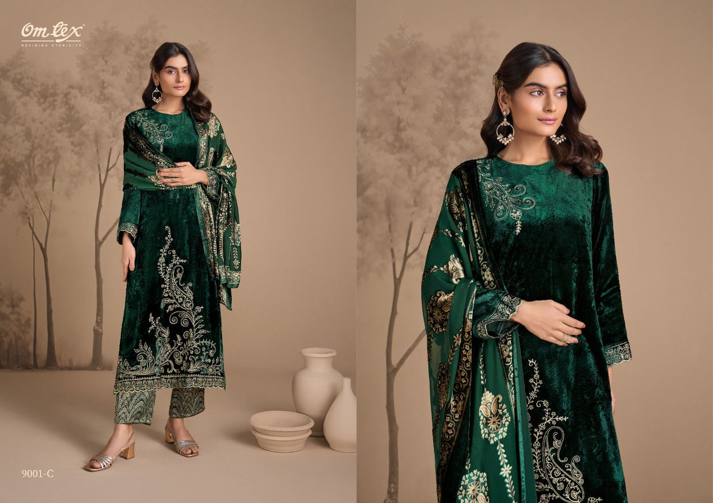 Ritha Vol 32 Omtex Viscose Velvet Suits Manufacturer India