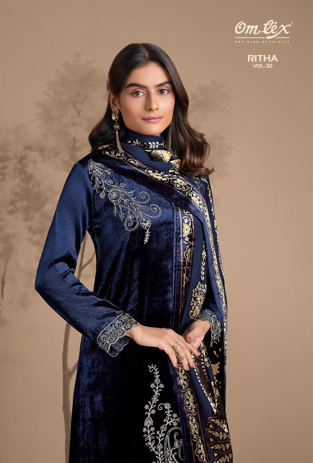 Ritha Vol 32 Omtex Viscose Velvet Suits Manufacturer India