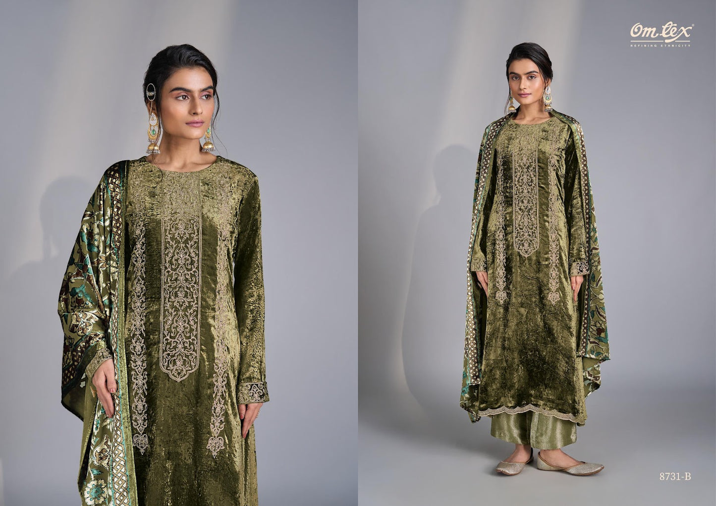 Ritha Vol 34 Omtex Pure Viscose Velvet Suits Exporter Gujarat
