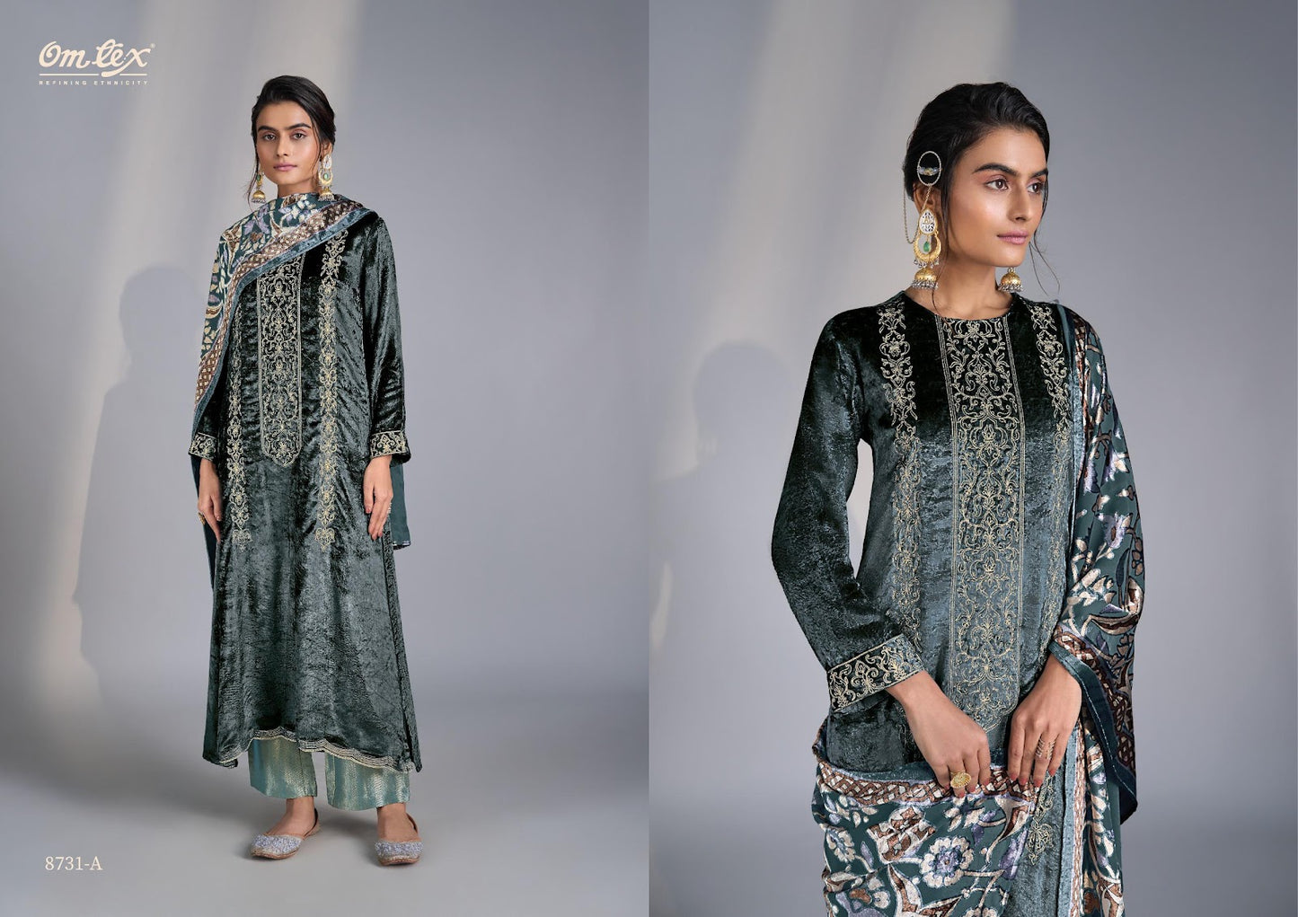 Ritha Vol 34 Omtex Pure Viscose Velvet Suits Exporter Gujarat