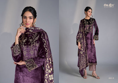 Ritha Vol 35 Omtex Pure Viscose Velvet Suits Exporter Ahmedabad