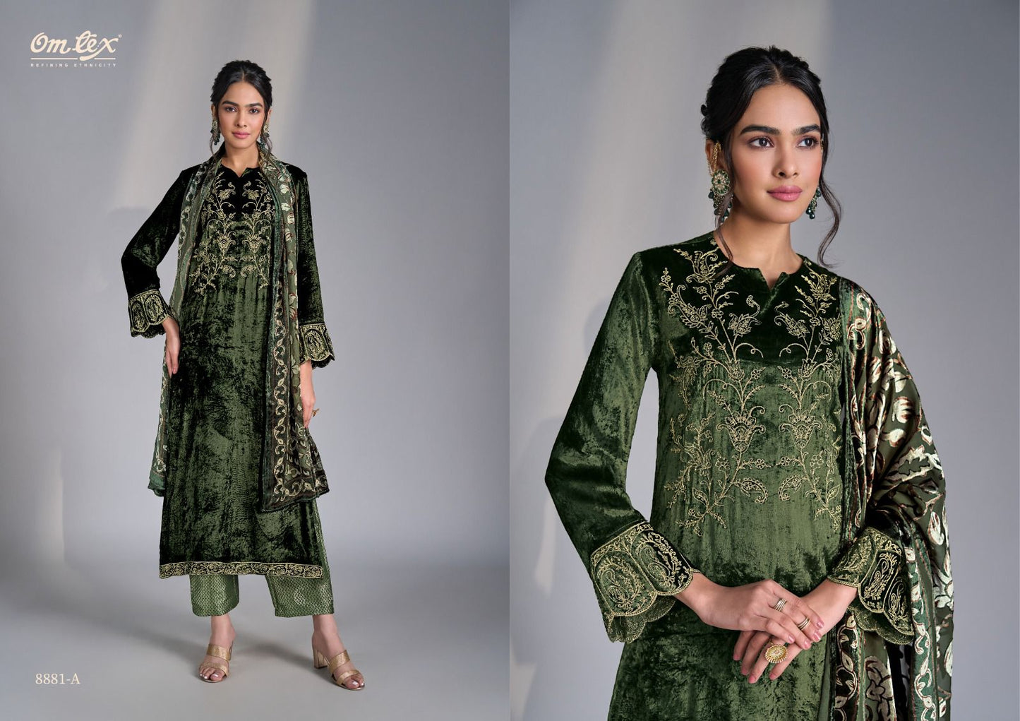 Ritha Vol 35 Omtex Pure Viscose Velvet Suits Exporter Ahmedabad