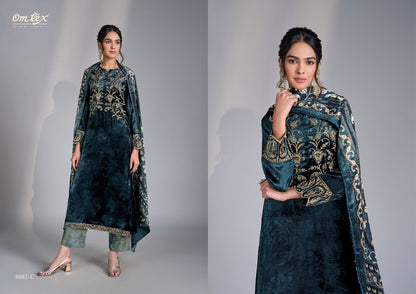 Ritha Vol 35 Omtex Pure Viscose Velvet Suits Exporter Ahmedabad