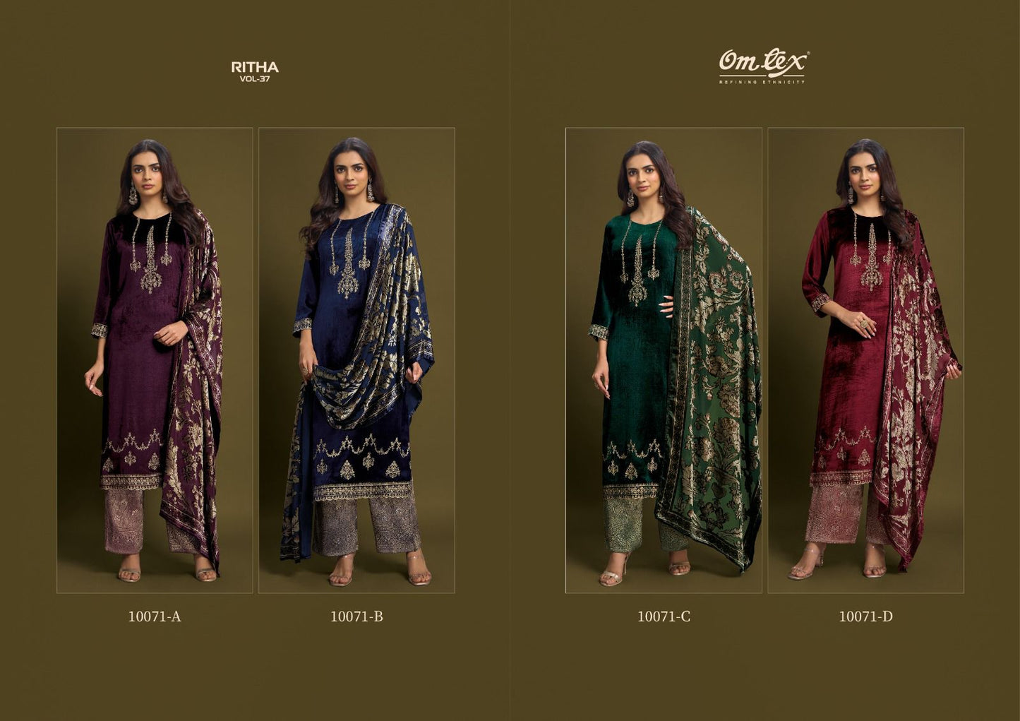 Ritha Vol 37 Omtex Velvet Suits Manufacturer Gujarat