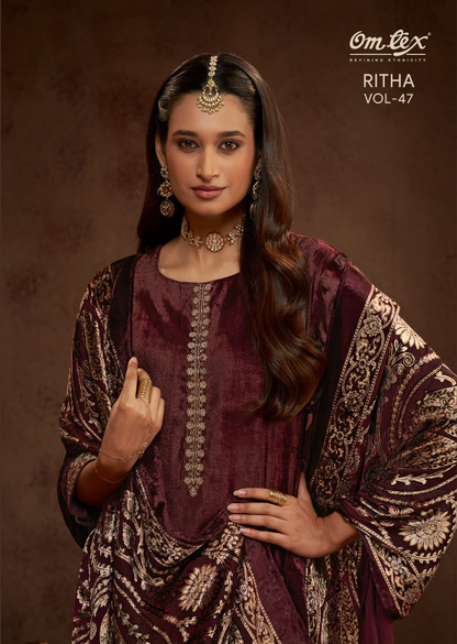 Ritha Vol 47 Omtex Viscose Velvet Suits Exporter Ahmedabad