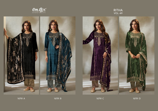 Ritha Vol 49 Omtex Viscose Velvet Suits Wholesaler Gujarat