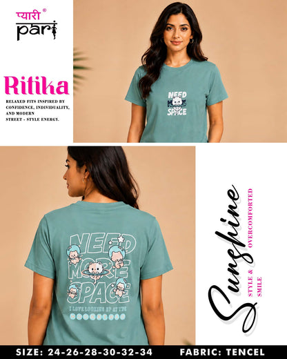 Ritika 1407 Pyari Pari Lycra Tencil Girls Tshirt Wholesaler Gujarat