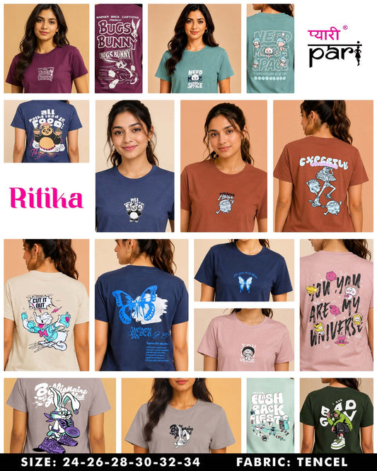 Ritika 1407 Pyari Pari Lycra Tencil Girls Tshirt Wholesaler Gujarat