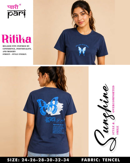 Ritika 1407 Pyari Pari Lycra Tencil Girls Tshirt Wholesaler Gujarat