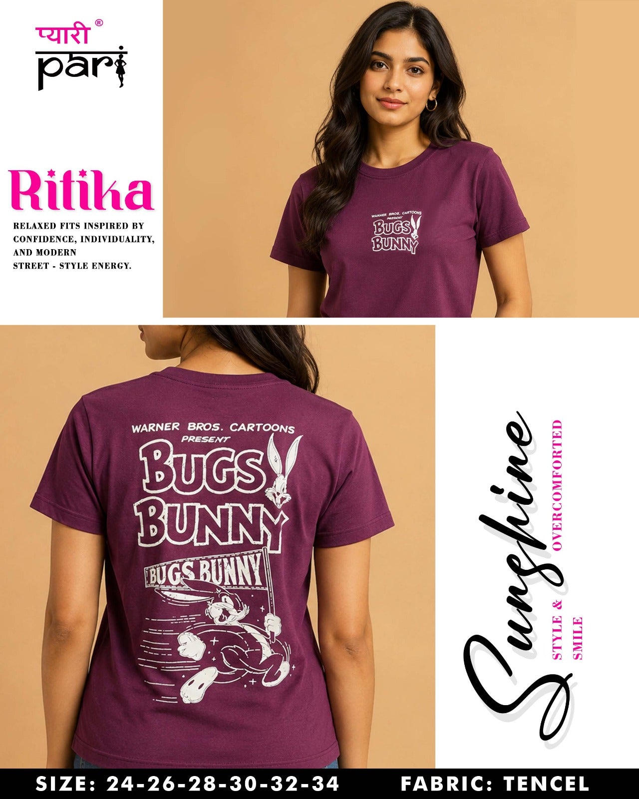 Ritika 1407 Pyari Pari Lycra Tencil Girls Tshirt Wholesaler Gujarat