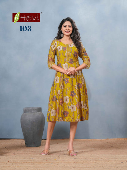 Ritika Hetvi Vertican Anarkali Kurtis Manufacturer India