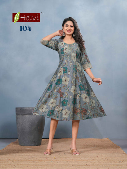 Ritika Hetvi Vertican Anarkali Kurtis Manufacturer India