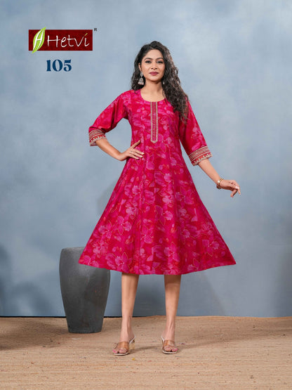Ritika Hetvi Vertican Anarkali Kurtis Manufacturer India