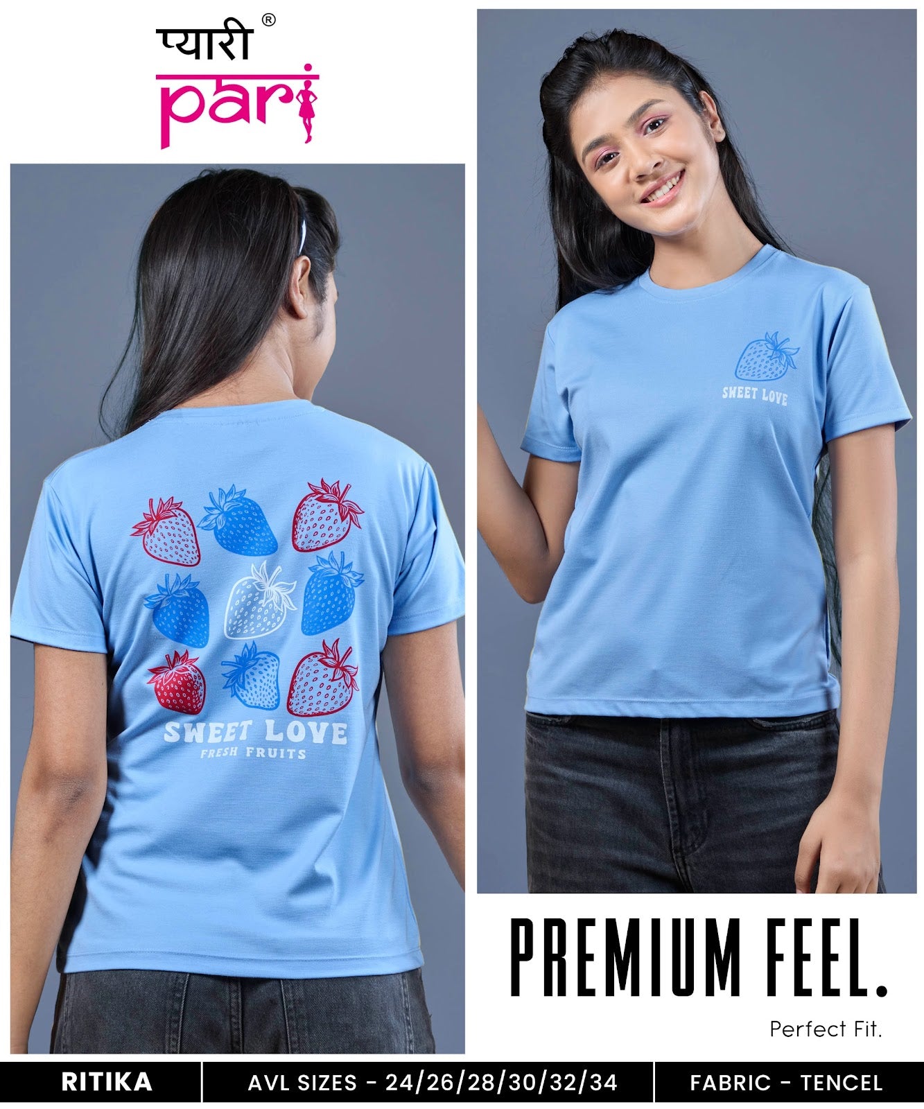 Ritika Pyari Pari Lycra Tencil Girls Top Supplier