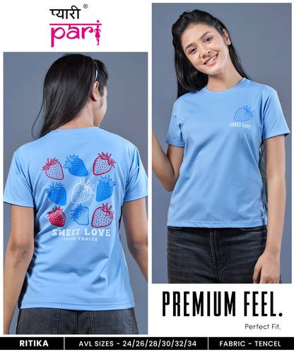 Ritika Pyari Pari Lycra Tencil Girls Top Supplier